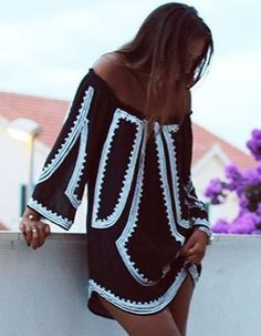 Túnica negro bordado